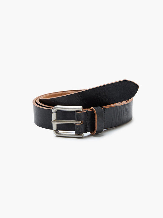 CRACK LEATHER BELT_black