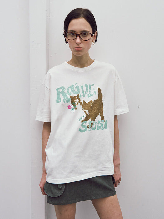Raive Cat Oversized T-Shirt