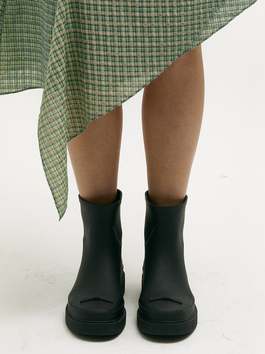 Margesherwood Ribbon Rubber Boots Short black