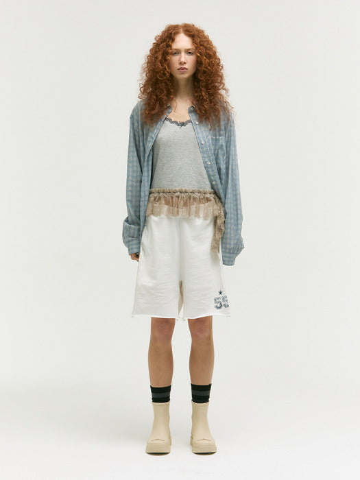 RIBBON RUBBER BOOTS SHORT_ivory