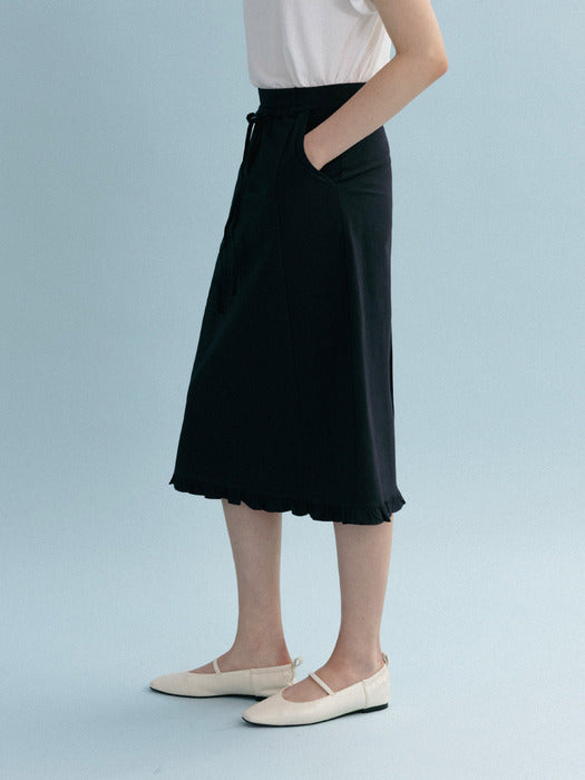 [Mango Maniplease] Elra Frill SKIRT_NAVY