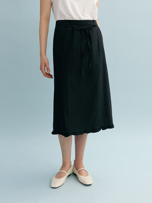 [Mango Maniplease] Elra Frill SKIRT_NAVY