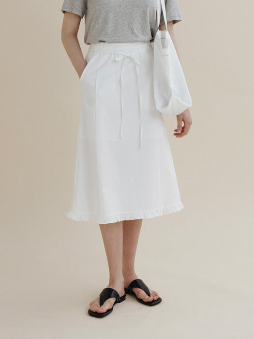 Mango Maniplease Elra Frill Skirt Ivory