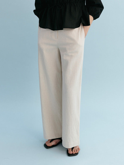 Mango Maniplease Ezell Straight Pants Natural
