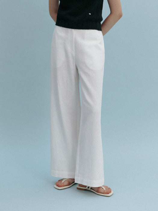 Mango Maniplease Ezell Straight Pants Ivory