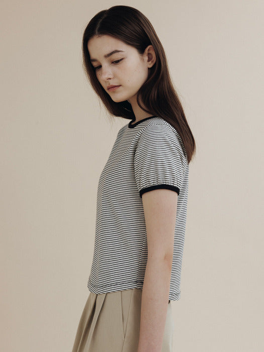 Mango Maniplease Nuby Stripe Tee Black