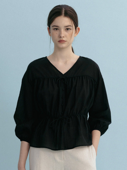 Mango Maniplease Cliche String Blouse Black