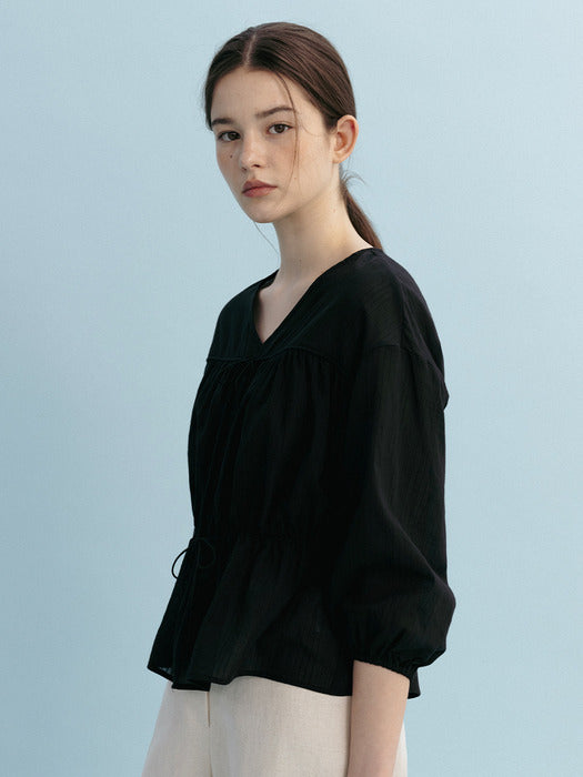 Mango Maniplease Cliche String Blouse Black