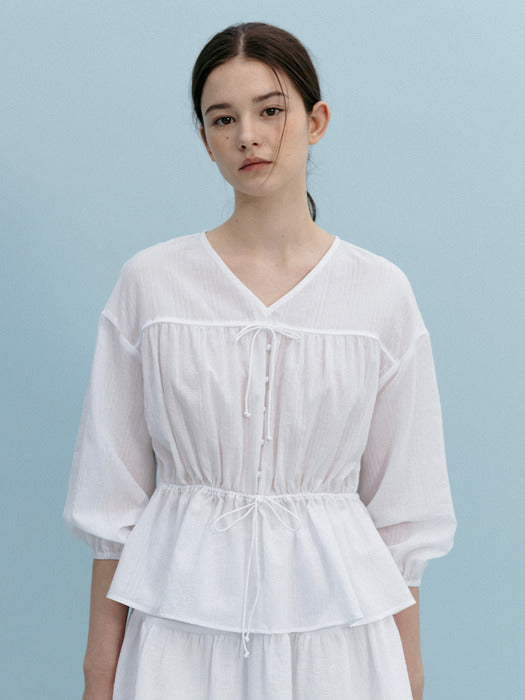 Mango Maniplease Cliche String Blouse White