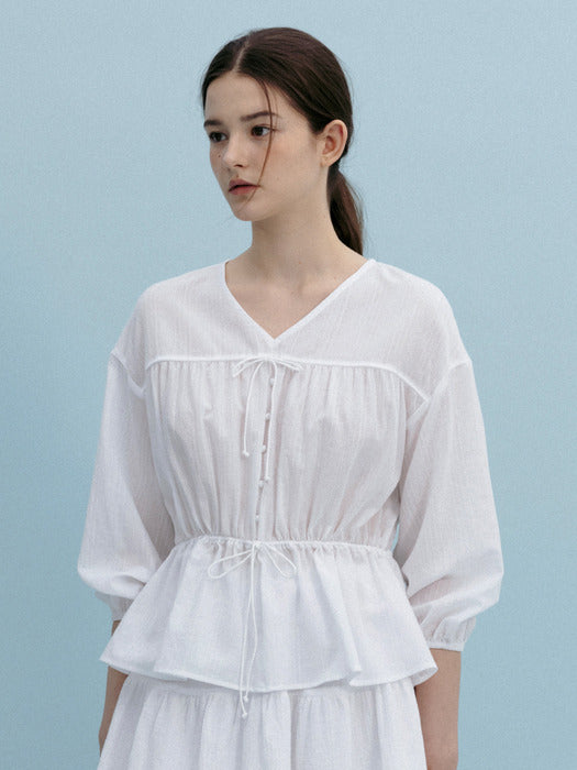 Mango Maniplease Cliche String Blouse White