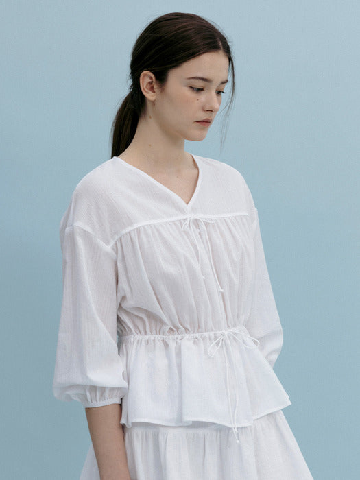 Mango Maniplease Cliche String Blouse White