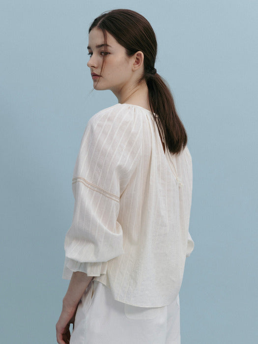 Mango Maniplease Rucy Ethnic Blouse - Natural