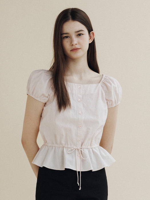 Mango Maniplease Sia Puff Blouse Light Pink