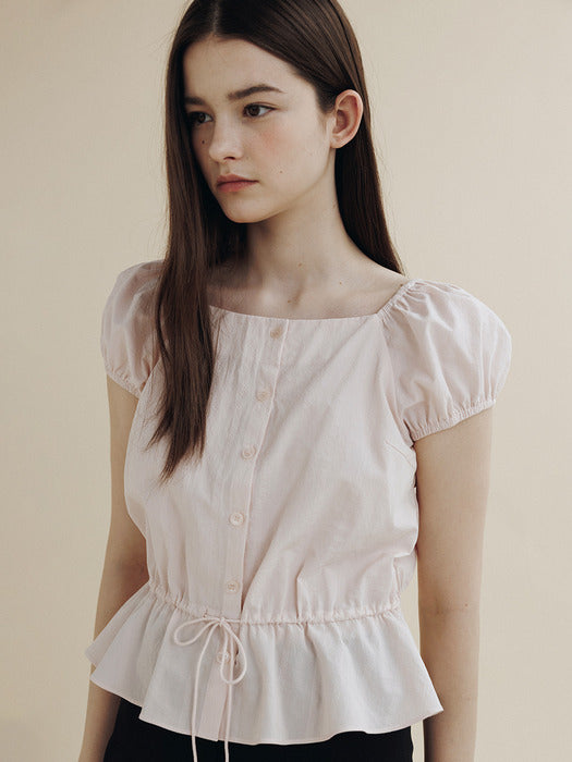 Mango Maniplease Sia Puff Blouse Light Pink