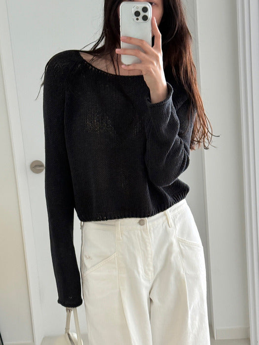Mango Maniplease Neff Linen Crop Knit