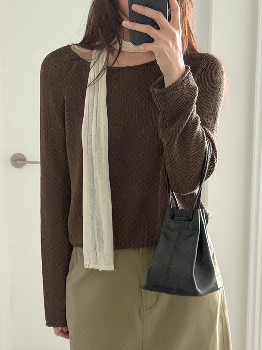 Mango Maniplease Neff Linen Crop Knit
