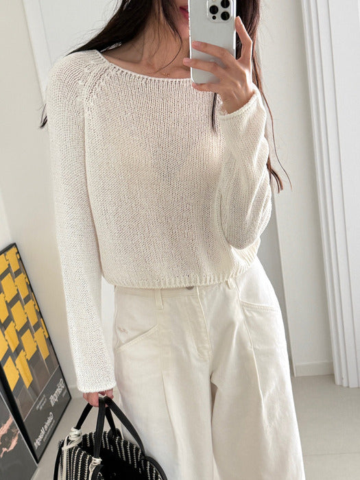 Mango Maniplease Neff Linen Crop Knit