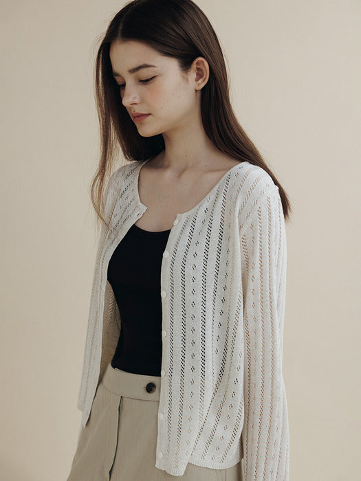 [Mango Maniplease] Flo Punching CARDIGAN_NATURAL