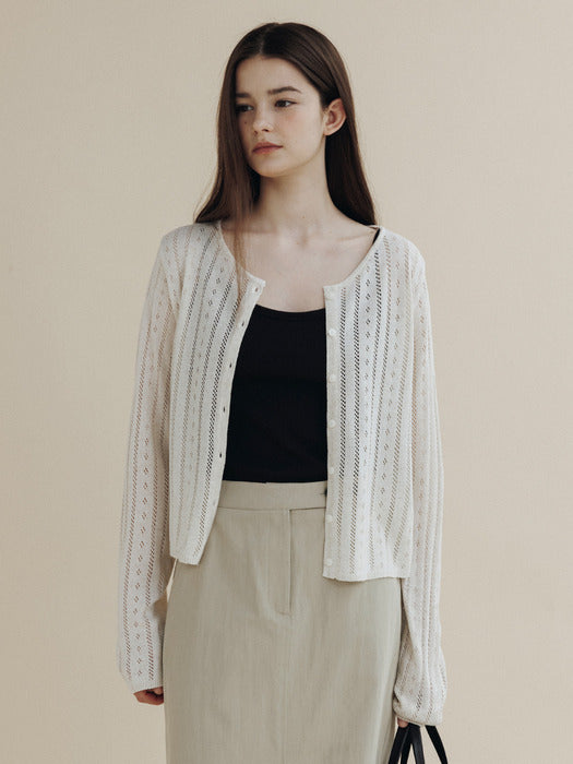 [Mango Maniplease] Flo Punching CARDIGAN_NATURAL