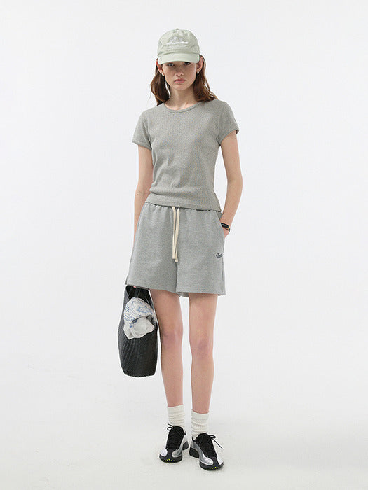 Dunst Unisex Classic Sweat Shorts Melange Grey