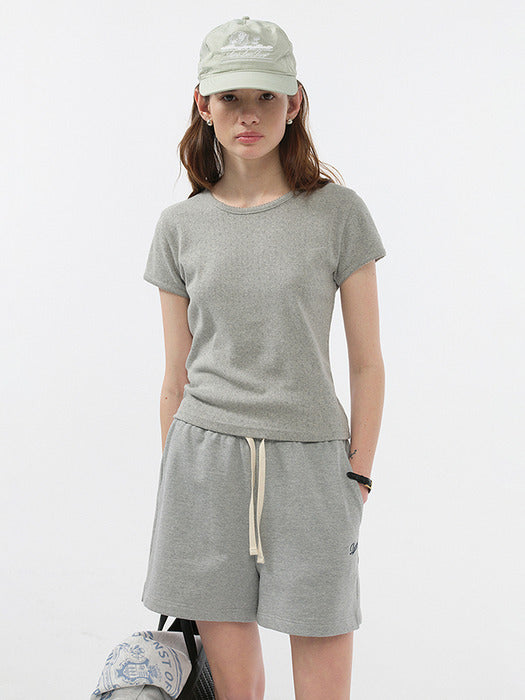 Dunst Unisex Classic Sweat Shorts Melange Grey
