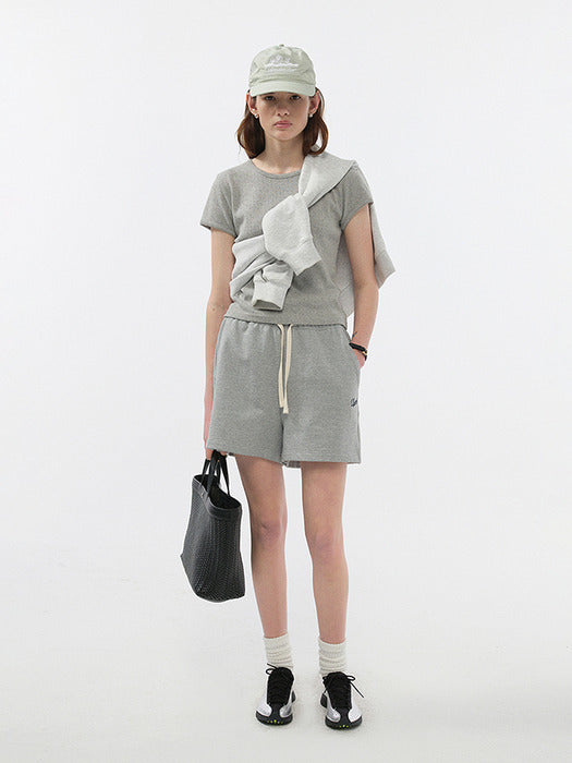 Dunst Unisex Classic Sweat Shorts Melange Grey