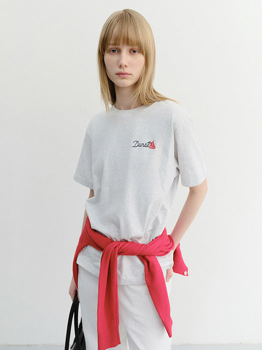 Dunst Unisex Marine Logo T-Shirt Light Melange Grey