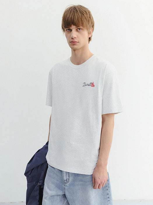 Dunst Unisex Marine Logo T-Shirt Light Melange Grey