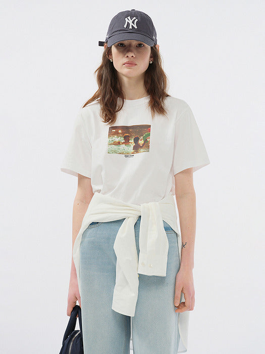 Dunst Unisex Childhood Photo T-Shirt Off White Pool Mint