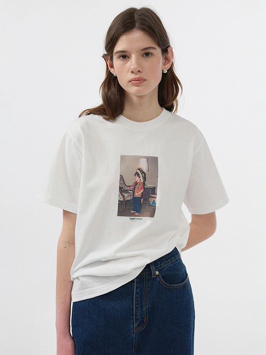 Dunst Unisex Childhood Photo T-Shirt Off White Hat Beige