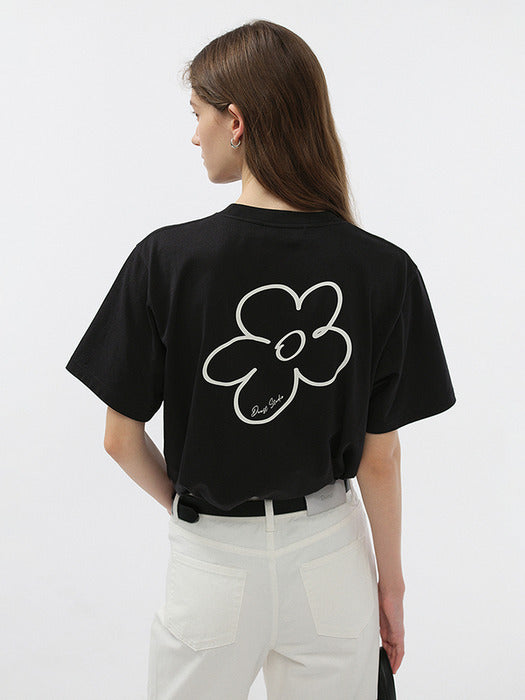 Dunst Unisex Drawing Bloom Logo T-Shirt Black