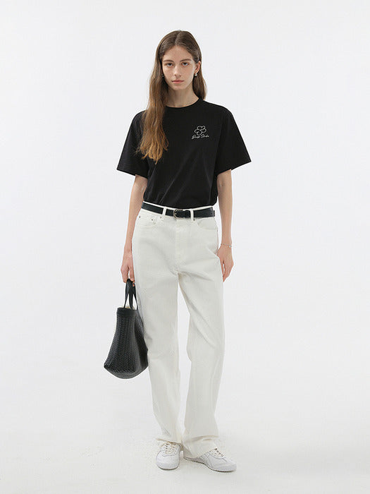 Dunst Unisex Drawing Bloom Logo T-Shirt Black
