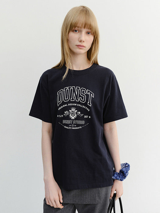 Dunst Unisex Cupid Arch Logo T-Shirt French Navy