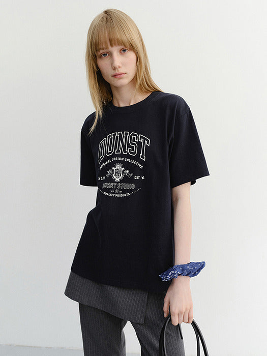 Dunst Unisex Cupid Arch Logo T-Shirt French Navy