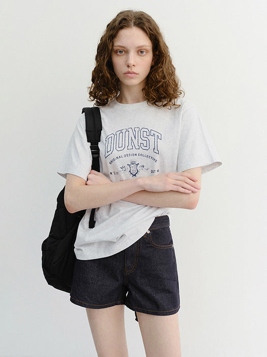 Dunst Unisex Cupid Arch Logo T-Shirt Light Melange Grey