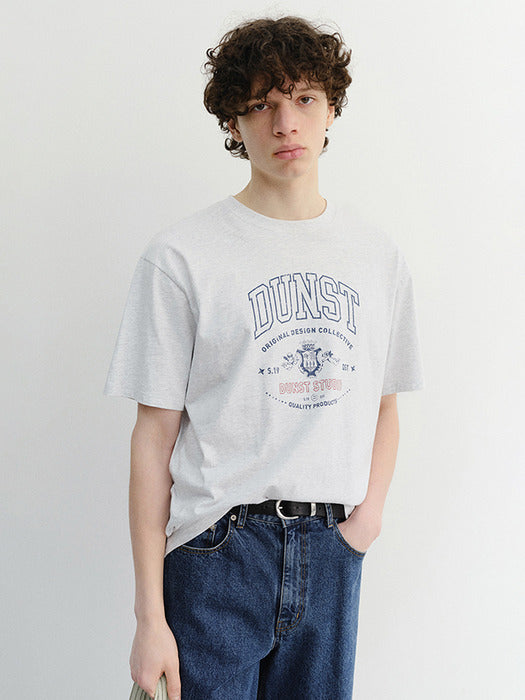 [dunst] Unisex Cupid Arch Logo T-Shirt Light Melange GREY_UDTS6B129G1