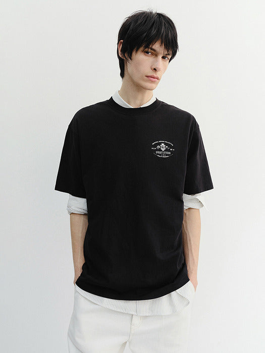 Dunst Unisex Cupid Arch Back Logo T-Shirt Black