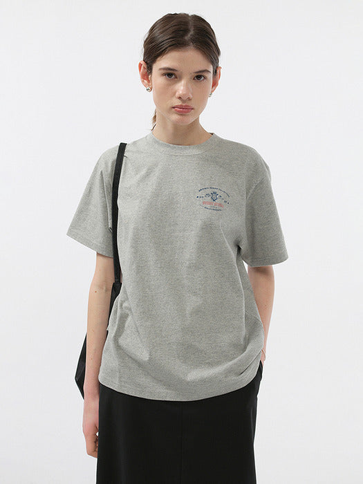 Dunst Unisex Cupid Arch Back Logo T-Shirt Melange Grey