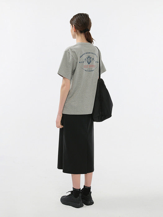 Dunst Unisex Cupid Arch Back Logo T-Shirt Melange Grey