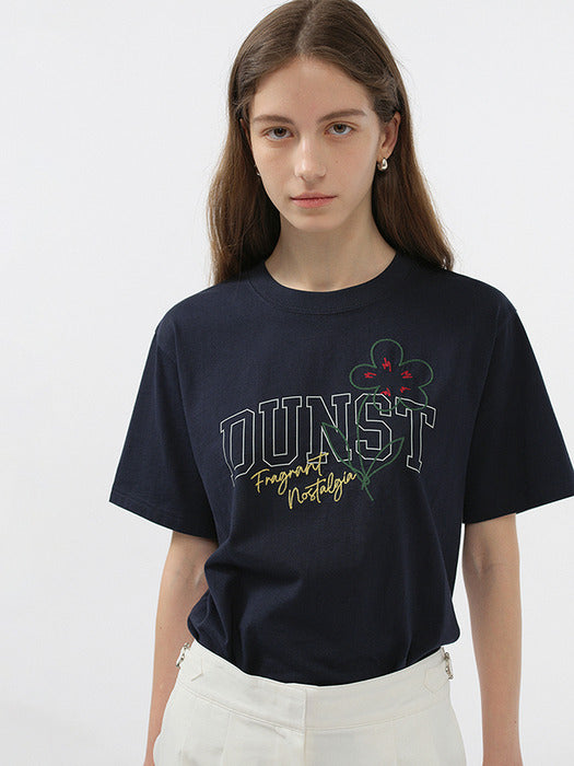 Dunst Unisex Drawing Bloom T-Shirt French Navy