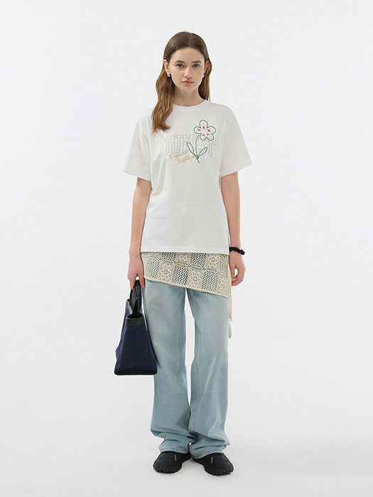 Dunst Unisex Drawing Bloom T-Shirt Off White