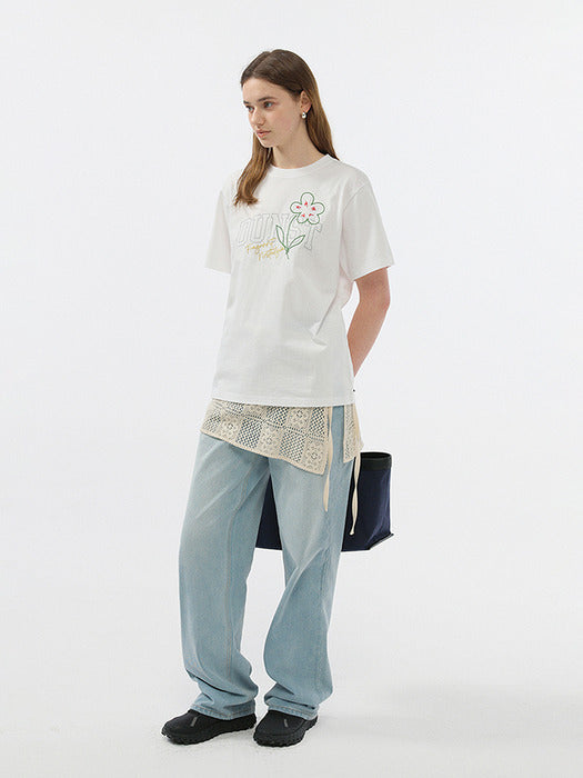 Dunst Unisex Drawing Bloom T-Shirt Off White