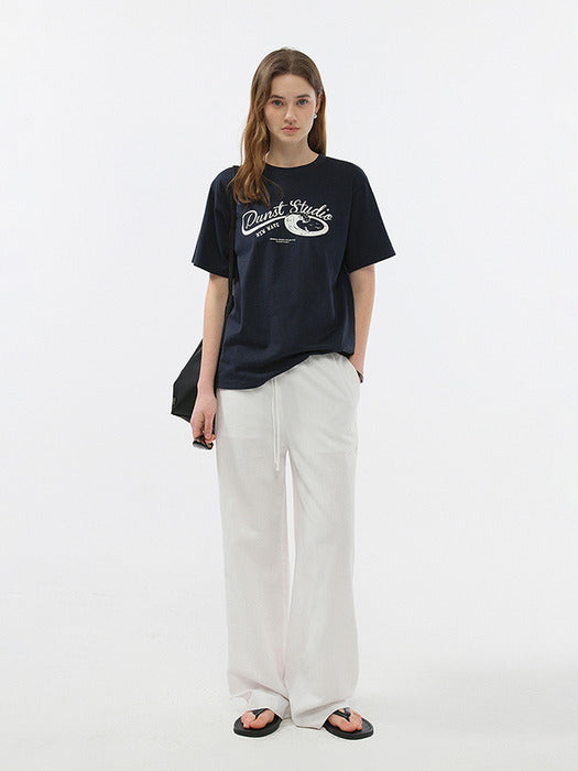 Dunst Unisex Wave Logo T-Shirt French Navy