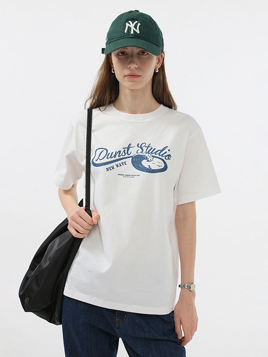 Dunst Unisex Wave Logo T-Shirt Off White