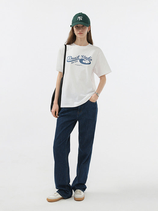 Dunst Unisex Wave Logo T-Shirt Off White