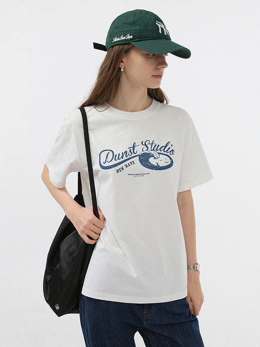 Dunst Unisex Wave Logo T-Shirt Off White