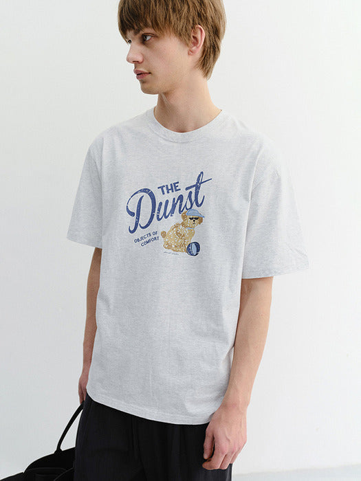 Dunst Unisex Drawing Puppy T-Shirt Light Melange Grey