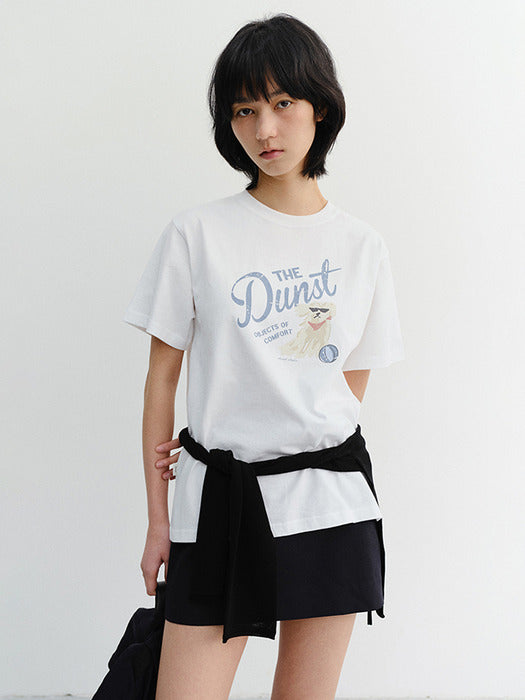 Dunst Unisex Drawing Puppy T-Shirt Off White