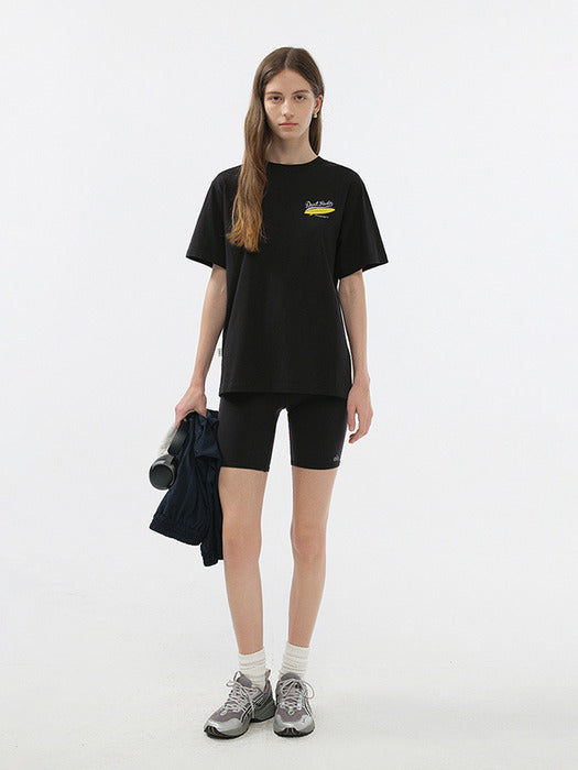 UNISEX SUMMER HOLIDAY SURF BOARD T-SHIRT BLACK_UDTS5B133BK