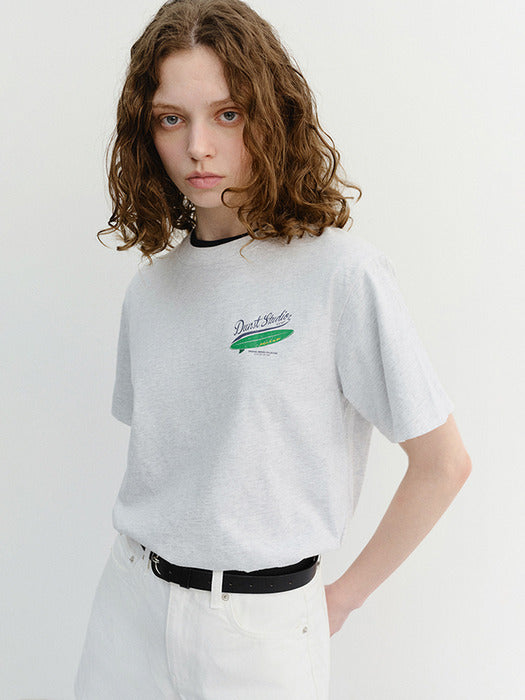Dunst Unisex Summer Holiday Surf Board T-Shirt Light Melange Grey